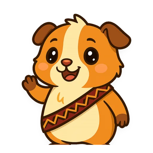 Rakku, el cuy peruano, saludando